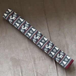 The Tie Bar Gray Christmas Holiday Wool Knit Tie